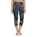 Dark Monochrome Marble Yoga Capris