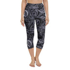 Dark Monochrome Marble Yoga Capris