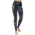 Dark Monochrome Marble Yoga Leggings