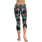 Day of the Dead Cat Print Capris