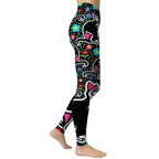 Day of the Dead Cat Print Yoga Leggings