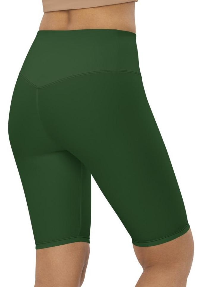 Deep Forest Green Biker Shorts