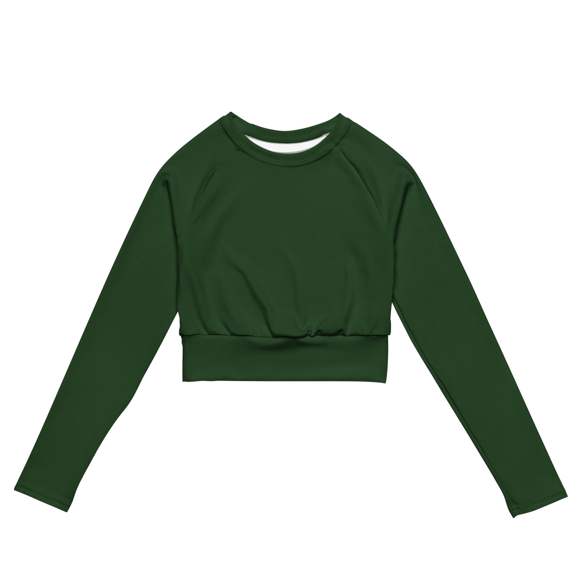 Deep Forest Green Recycled Long-sleeve Crop Top