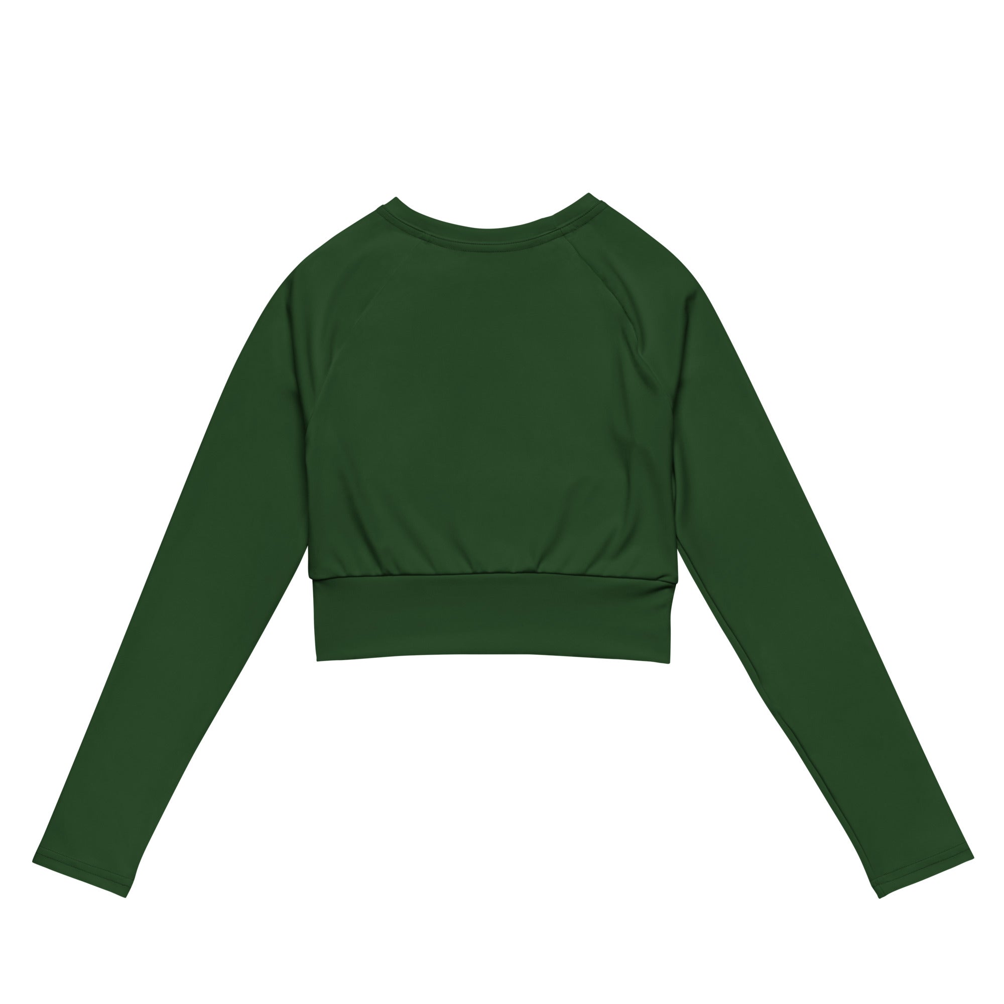 Deep Forest Green Recycled Long-sleeve Crop Top