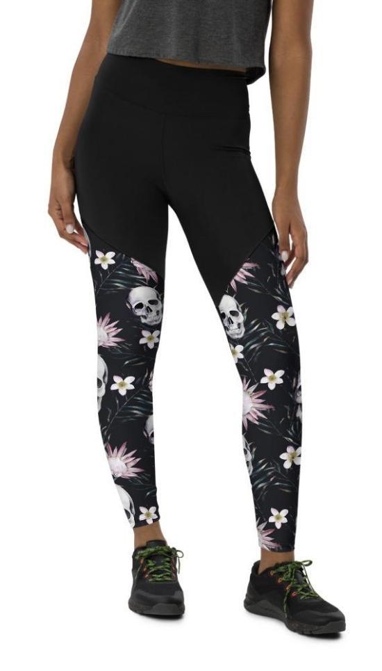 Delicate Skulls Compression Leggings