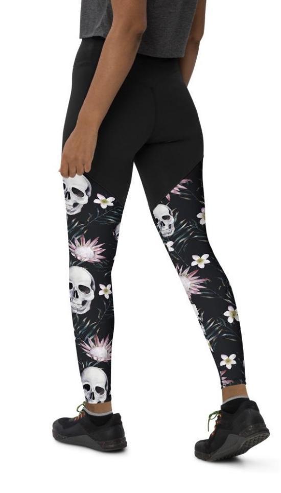 Delicate Skulls Compression Leggings