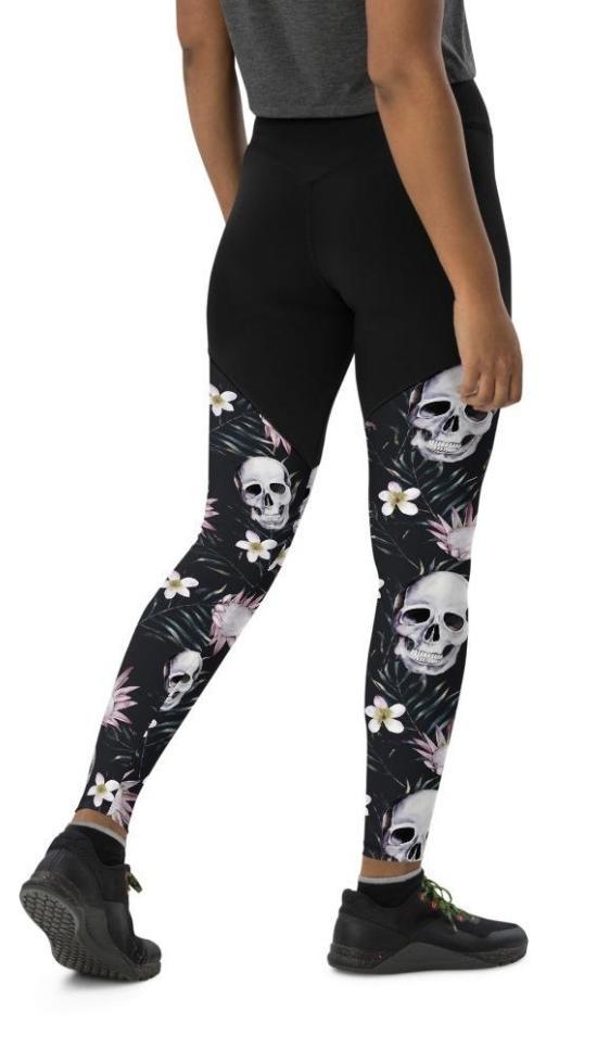 Delicate Skulls Compression Leggings