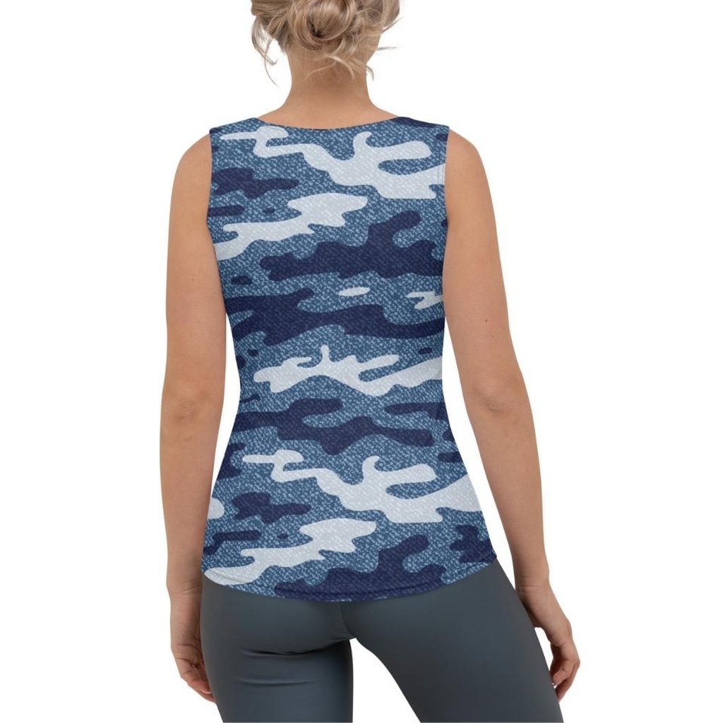 Denim Camo Print Tank Top
