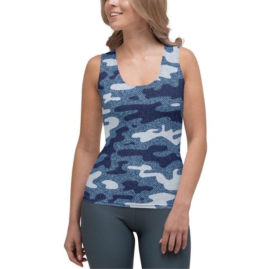 Denim Camo Print Tank Top