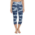 Denim Camo Print Yoga Capris