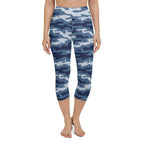 Denim Camo Print Yoga Capris