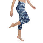 Denim Camo Print Yoga Capris