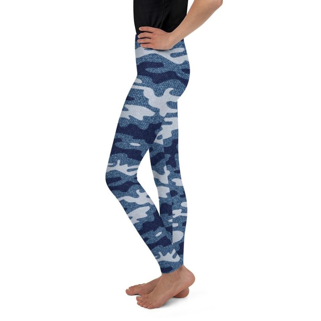 Denim Camo Print Youth Leggings