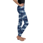 Denim Camo Print Youth Leggings