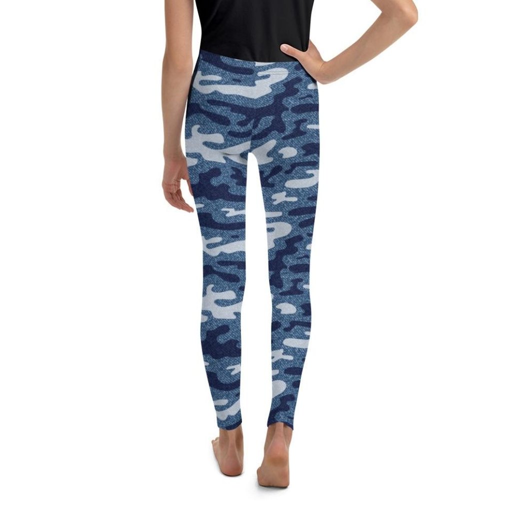 Denim Camo Print Youth Leggings