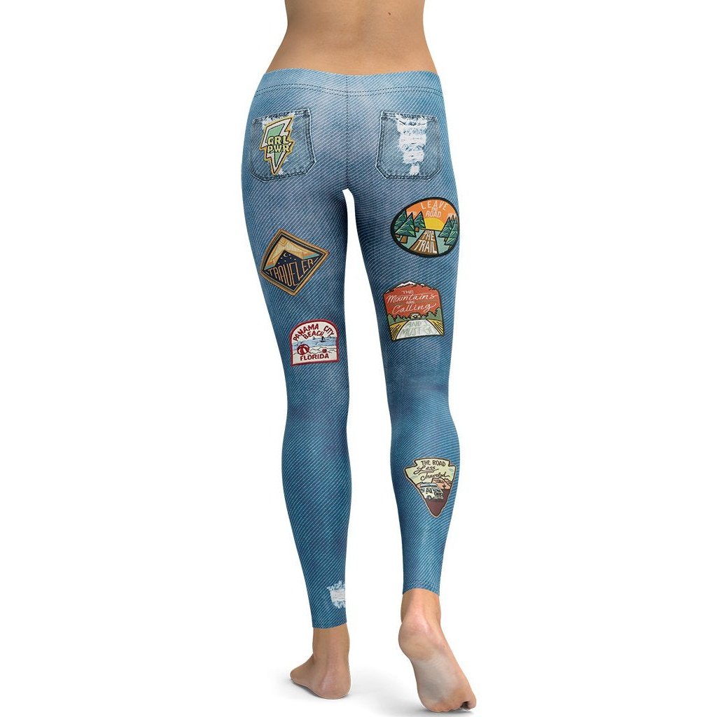 Denim Patch Leggings - FiercePulse - Premium Workout Leggings - Yoga Pants