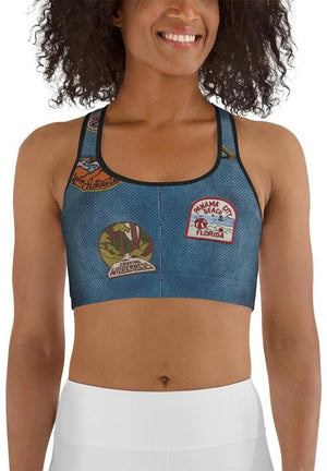 Denim Patch Sports Bra