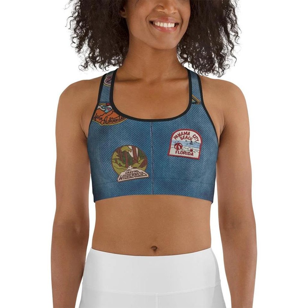 Denim Patch Sports Bra