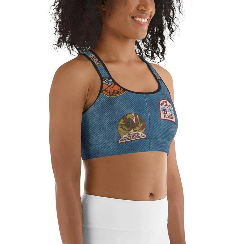 Denim Patch Sports Bra
