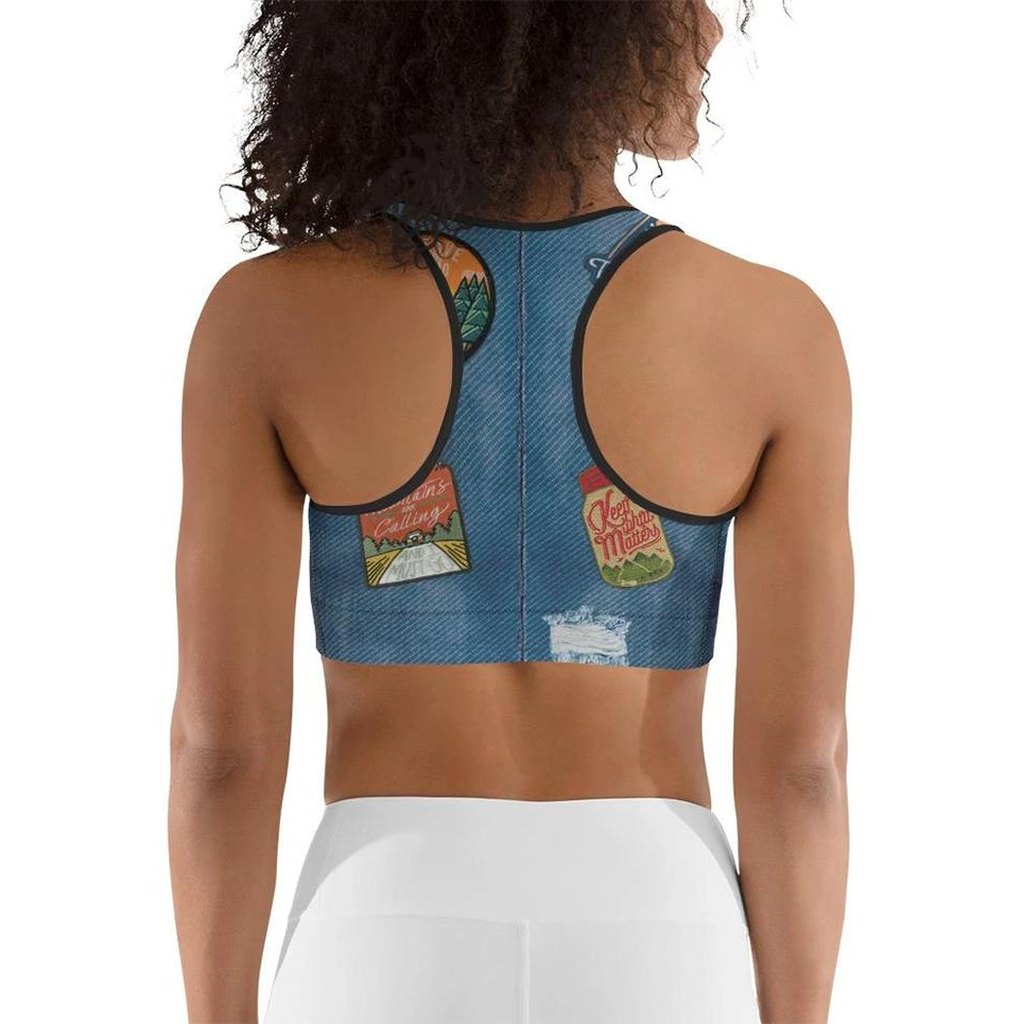 Denim Patch Sports Bra