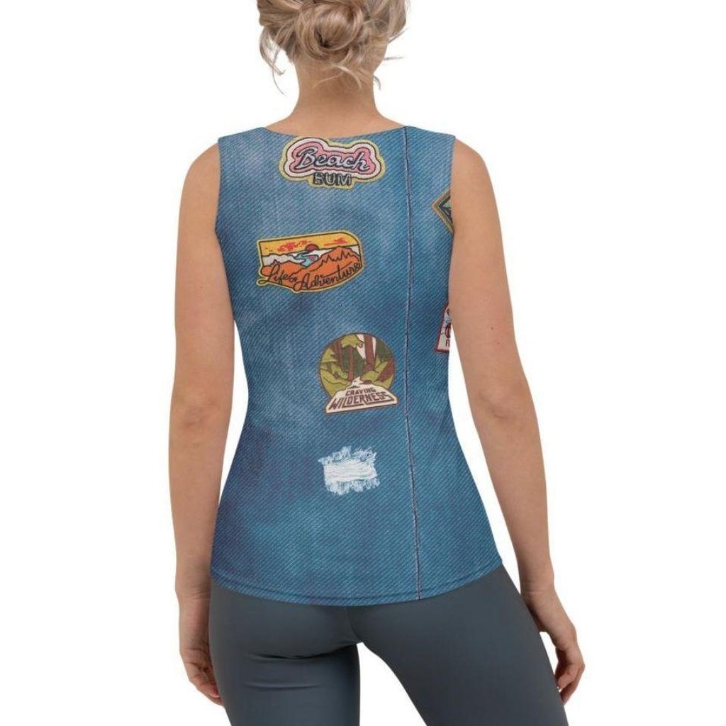 Denim Patch Tank Top