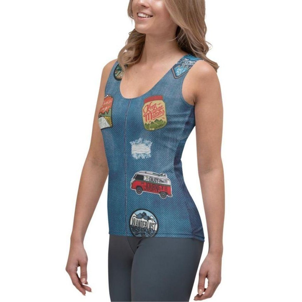 Denim Patch Tank Top