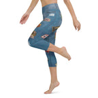 Denim Patch Yoga Capris