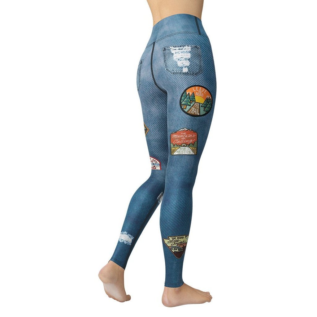 Denim Patch Yoga Leggings