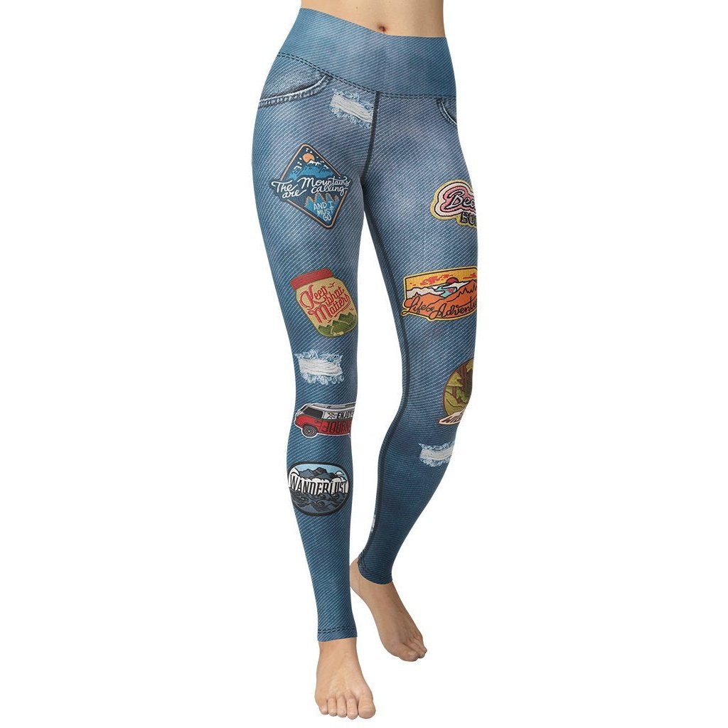 Denim Patch Yoga Leggings
