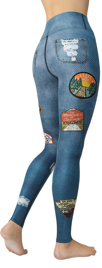 Denim Patch Yoga Leggings