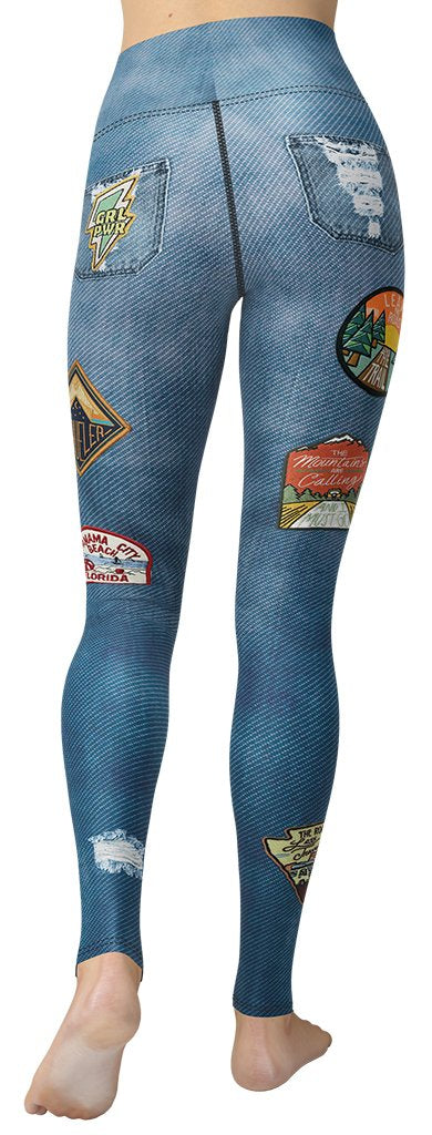 Denim Patch Yoga Leggings