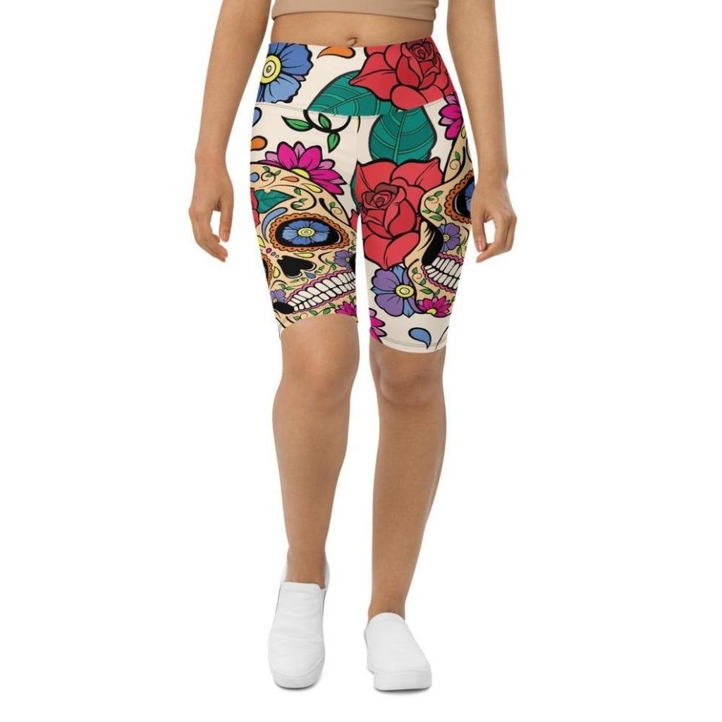 Dia de Muertos Biker Shorts