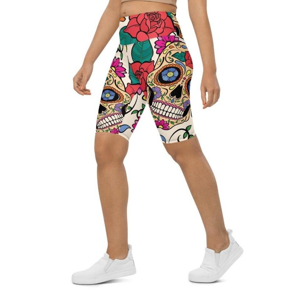 Dia de Muertos Biker Shorts