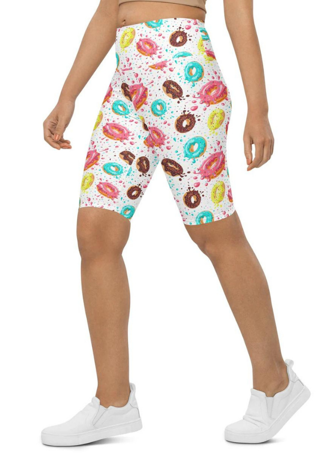 Doughnut Pattern Biker Shorts