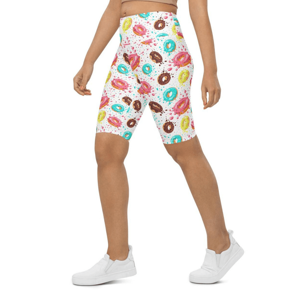 Doughnut Pattern Biker Shorts