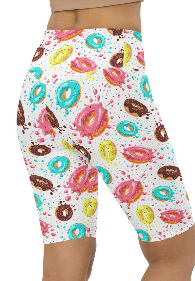 Doughnut Pattern Biker Shorts