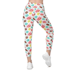 Doughnut Pattern Crossover Leggings With Pockets