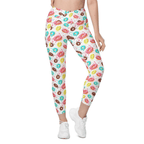 Doughnut Pattern Crossover Leggings With Pockets
