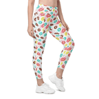 Doughnut Pattern Crossover Leggings With Pockets