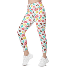 Doughnut Pattern Crossover Leggings With Pockets