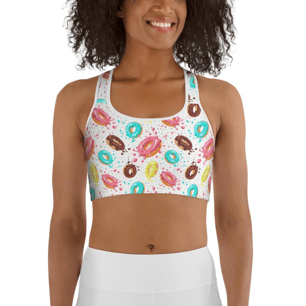 Doughnut Pattern Sports Bra
