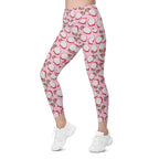 Dragon Fruit Pattern Leggings With Pockets
