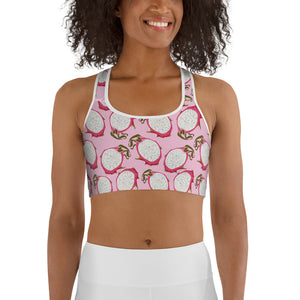 Dragon Fruit Pattern Sports Bra