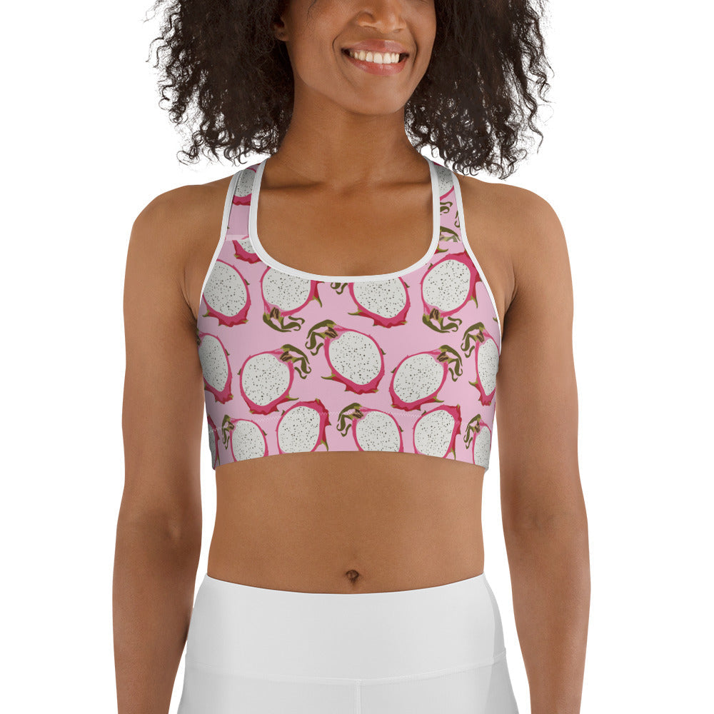 Dragon Fruit Pattern Sports Bra