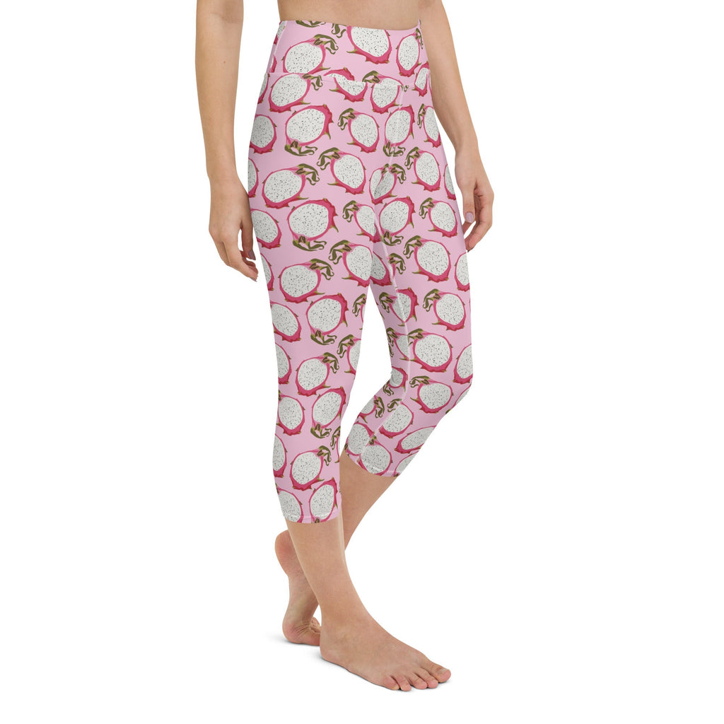 Dragon Fruit Pattern Yoga Capris