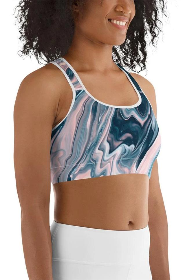 Dreamy Marble Sports Bra