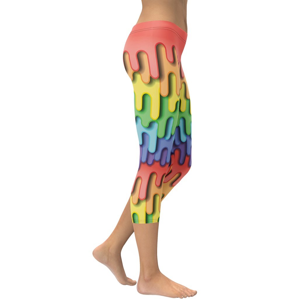 Dripping Rainbow Capris