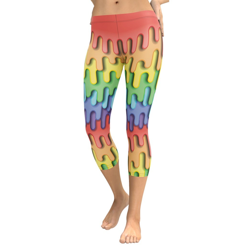 Dripping Rainbow Capris