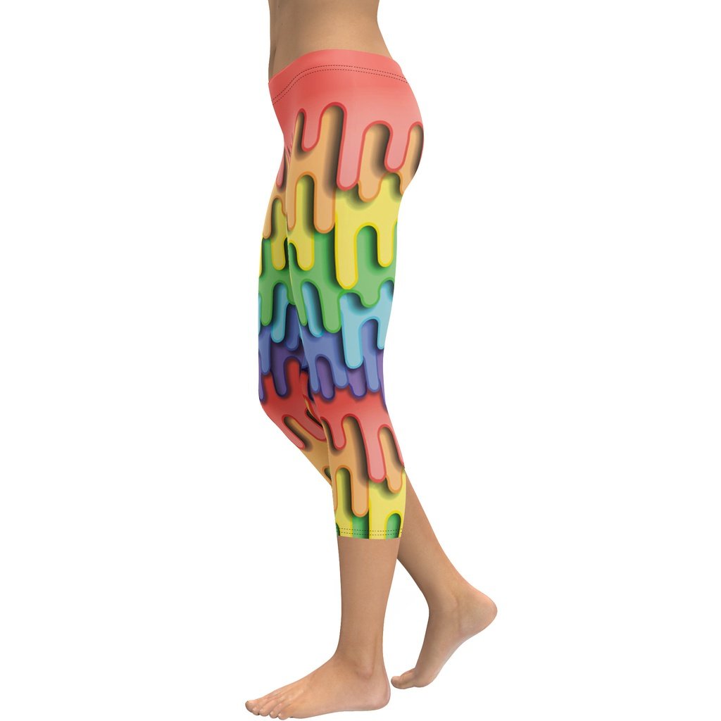 Dripping Rainbow Capris