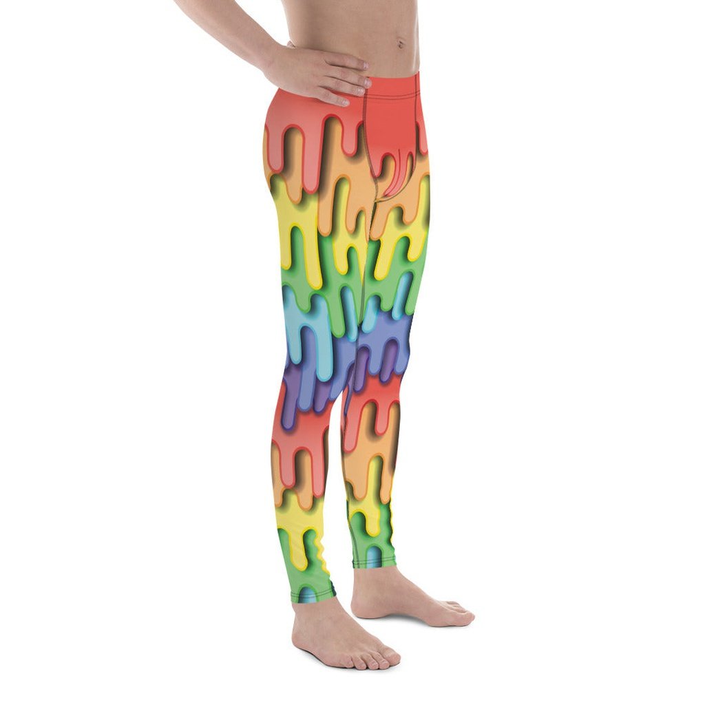 Dripping Rainbow Men's Leggings